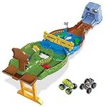 HOT WHEELS TOTAL Monster Trucks Wreckin’ Raceway Playset with Monster Trucks Bigfoot & Gunkster for Head-To-Head Competition, Toy for Kids 3 Years Old & OIder