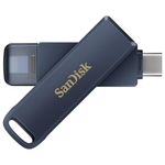 SanDisk 256GB Phone Drive, USB Flash Drive for iPhone, iPad, PC and Mac (2-in-1 iPhone storage, Lightning & USB Type-C Connectors, Automatic Backup, Password Protection, Metallic Sky