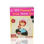 Little Birdie DIY Cross Stitch Mermaid Pattern Kit | Learning and Hobby Kit | Embroidary Craft Activity Kit for Kids, Adults and Beginners