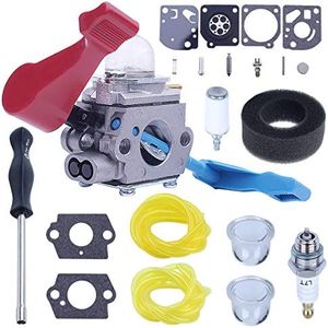 Adefol C1U-W12A Carburetor for Poulan FL1500 FL1500LE 952711486 Craftsman with Adjusting Tool Air Fuel Filter Line Tune Up Kit Gas Leaf Blower 530071629 C1U-W12B