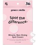 grace & stella Invisible Pimple Patches (Round, 36 Count) - Hydrocolloid Patches for Blemishes - Dermatologist Tested Spot Patches, Vegan Cruelty Free Skincare, Acne Patches