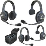 Eartec UL422 Ultralite-HD 4-Person Full Duplex Wireless Intercom Headset Communication System, Single and Dual Ear Headsets, Up to 1000ft Range, U.S. Company