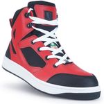 KPR Work Boots for Men CSA Approved Steel Toe 6" Leather Construction Rubber Sole Working Workboots Waterproof Non Slip Puncture Safety Shoes, I985-Red-11