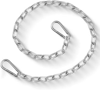 Heavy Duty Stainless Steel Chain, 40 Inch Heavy Bag Chain with Carabiners, 550LB Punching Bag Chain for Boxing Punching Bags Hanging Chair Hammocks Swing Trapeze Yoga