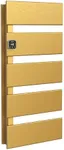 HSTRUKT Electric Towel Warmer, Heated Towel Rack with Thermo Control and Timer, Fast Heating Towel Rail for Bathroom with Memroy Function, Work with Smart Plug, Left-Wiring, 5 Panel, Gold