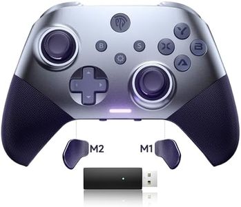 EasySMX Manettes PC Switch Téléphone Portable sans Fil Rechargeable, X10 Manette Switch Pro sans Fil Bluetooth, Manette PC 2,4G pour Mobile Android iOS, Android TV Box Tablette et Tesla, Violet