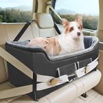 Babenest Dog Booster Car Seat, Large Size Pet Booster for Medium Sized Dogs Cats with Seat Belt, Washable Puppy Travel Car Seat Protector with Storage Pocket for Back Seat, Black