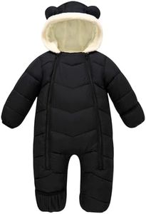 uideazone 2t Snowsuit for Toddler Boy Girl Fleece Hooded Coat Baby Warm Long Sleeve Romper Puffer Novelty Footed Jamp Outerwear for Skiing