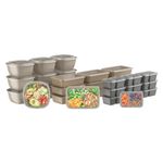 Bentgo Prep 60-Piece Variety Meal Prep Kit - Reusable Food Containers 1-Compartment Trays, Prep Bowls, & Snack Boxes for Healthy Eating - Microwave, Freezer, & Dishwasher Safe (Gleam Metallics)