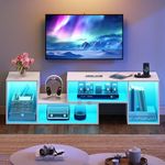 YITAHOME Deformable TV Stand, TV Stand 65/75/70/55 inch, Entertainment Center with Storage, Modern LED Television Stand, TV Console Cabinet for Living Room, White