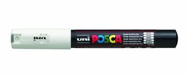 2 X Uni Posca Extra Fine Marker, White (PC1M.1)