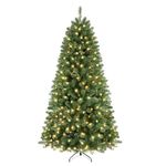 SHareconn 4ft Christmas Tree, Pre Lit Christmas Tree with 100 LED Warm White Lights with 8 Light Modes, Foldable Metal Stand, Indoor or Outdoor Christmas Tree