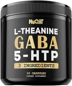 3in1 Gaba Supplements 750mg L-Theanine 200mg & 5-HTP (5-hydroxytryptophan) - Equivalent to 1000mg - Support Brain Health, Concentration, Comfortable Mood - 90 Capsules