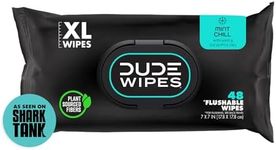 DUDE Wipes Flushable Wet Wipes Dispenser, Mint Chill, 48Count - Scented Wet Wipes with Vitamin-E, Aloe, Eucalyptus & Tea Tree Oils for at-Home Use, Septic & Sewer Safe, Pack of 1