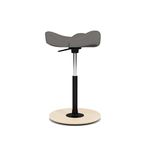 Varier Move Standing Stool Natural/Grey Ergonomic Adjustable Sit Stand Chair for Active Sitting, Wooden Base and Sculpted Foam Seat – 10 Year Quality Guarantee