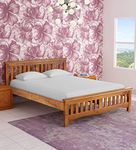 Eagle Furniture Solid Sheesham Wood Queen Size Bed Without Storage | Wooden Double Bed Cot Bed for Bedroom Furniture | Palang Double Bed for Hotels | Rosewood, Brown Finish