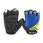 Burnlab Flex Gym Gloves for Men and Women - Ideal for Weightlifting, Cycling, Crossfit, Offers Good Grip and Soft Padding (Force Blue, Small)