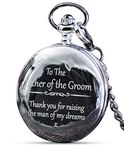 Father of The Groom Gifts from Bride I Father of The Groom Gift - 'Thank You for Raising The Man of My Dreams' Pocket Watch I Wedding Gift for Father of The Groom I Father in Law Wedding Gift, Father of the Groom - Thank you for raising the man of my dreams