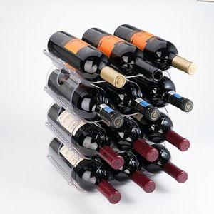 Jarkyfine 4 Niveaux Range Bouteille Empilable per Réfrigérateur Porte-Bouteilles Porte Bouteilles de vin Congélateur Porte Bouteilles Armoire Cuisine Organisateur pour comptoir de Cuisine Cabinet