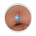 Thin Nose Piercing Ring 20G - Blue 