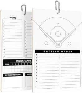 QUEENLINK Baseball Lineup Board, Double-Sided Dry Erase Coaching Clipboard for Baseball & Softball Coaches, 15×9" MDF Board with Batting Order, Home/Away Score Sheet & Field Diagram, Includes Marker