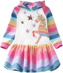 VIKITA Toddler Girls Dresses Winter Hoodie Clothes Colorful Sequins Long Sleeve Cotton Sweatshirt for Little Kids 3-8 Years LH7600, 3T
