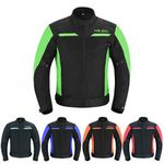 FOXFULL MOTORCYCLE JACKET MENS CE ARMORED BIKERS RIDING RACING WATERPROOF ALL SEASON JACKET, Green, XX-Large