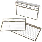 Home Advantage 50 Double Sided Recipe Cards, 4x6 inches, Vintage Kitchen Design Set
