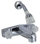 Valterra Phoenix Faucets by PF214349 Two-Handle 8" Tub/Shower Diverter Faucet with Shower Head Kit - Plastic, Chrome