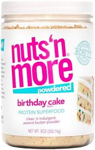 Nuts ‘N More Birthday Cake Peanut Butter Powder, All Natural Keto Snack, Low Carb, Low Sugar, Gluten Free, Non-GMO, High Protein Flavored Nut Butter (9 oz Jar)