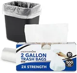 Stock Your Home Clear Trash Bags - Disposable Plastic Garbage Bags - Leak Resistant Waste Bin Bags - Small Bags for Office, Bathroom, Deli, Produce Section, Dog Poop, Cat Litter