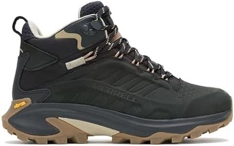 Merrell Women's Moab Speed 2 Leather Mid Waterproof Hiking Boot, Black, 7.5 US