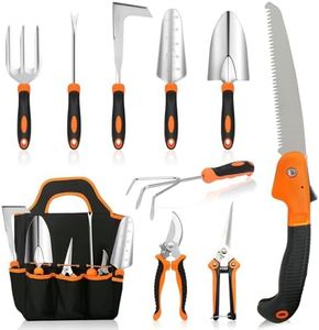 MQHUAYU Kit Jardineria, 10 Piezas de Alta Resistencia Juego de Herramientas de Jardinería, Set Jardineria para Jardinería, Regalos para Mujeres y Hombres