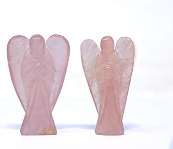 Wonder Care -Rose Angel Wings Crystal Hand-Carved Pocket Stone for Good Luck Spiritual Reiki Healing Worry Angel Figurine Peace Angel Statue Decor Gift Christmas Blessing Gift(1.5-2 inches)