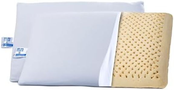 MM FOAM 100% Latex Life Companion Pillow, Latex Pillow for Sleeping, Side and Stomach Sleepers- Pack of 2, White, (25.5 x 16.25 x 4.75 inches)
