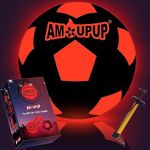 AceMining Football, Glow in the Dark Football, Football Gifts for Boys, Light Football, Light up Soccer Ball Size 5, LED Luminous Football, Illuminated Football for Kids