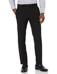 Kenneth Cole REACTION Men's Stretch Weave Slim Fit Dress Pant, Black, 32W x 32L