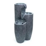 Solar Powered Cascading Water Feature, Outdoor Fountain, Tranquil Garden Ornament Statue Light – Logs Design