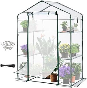 Quictent Greenhouse Mini Walk-in 3 Tiers 6 Shelves 102lbs Max Weight Capacity Portable Plastic Garden Outdoor Green House 56"x29"x77"