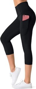 Dragon Fit High Waist Yoga Leggings with 3 Pockets,Tummy Control Workout Running 4 Way Stretch Yoga Pants (X-Small, Capri29K-Black)