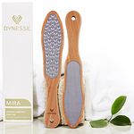 DYNESSE Pedicure Foot File with Wooden Handle. Professional Callus Remover. No Risk of Injury. Laser-Cut. Stainless Steel. Foot rasp. Scrubber. Reusable. Ergonomic Handle. Washable. Premium Quality