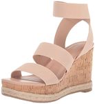 Madden Girl Women's Marandaa Wedge Sandal, Blush Fabric, 7.5 UK