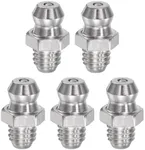 uxcell 201 Stainless Steel Straight Grease Fitting M6 x 1mm Thread Hydraulic Grease Fitting Accessories, 5Pcs