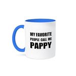 3dRose My Favorite People Call Me Pappy-Fun Text Design for Grandpa-Two Tone Mug, Ceramic, Black/Blue, 10.16 x 7.62 x 9.52 cm