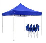 THE SUMMER 10X10 feet Heavy Duty Pop Up Foldable Canopy Tent with 4 Side Open, Gazebo Tent for Outdoor Garden,Event, Picnic, Lawn, Terrace & Promotional (21 Kg, Blue)