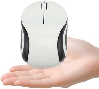 elec Space Mini Small Wireless Mouse for Kids Children 3-7 Years Old Child Size Optical Portable Mini Cordless Mice with USB Receiver for Laptop Computer (White)