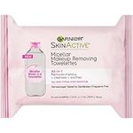 Garnier Micellar Facial Cleanser & Makeup Remover Wipes, Gentle for All Skin Types (25 Wipes), 2 Count (Packaging May Vary)