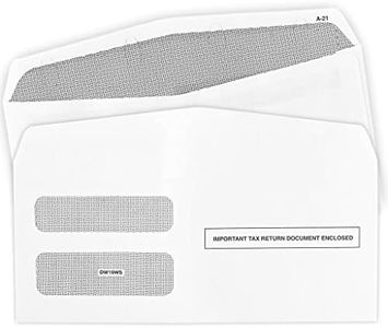 1099 NEC Tax Form Envelopes, Designed for Printed 1099 NEC 2022 Forms, Gum-Seal, Double-Window, Security Tinted, 50 Pack