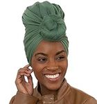 Olivia Sylx African Head Wraps for Black Women, Jersey Scarfs for Women Headwrap, Hair Scarf for Black Women, Soft & Stretchy - Olive Green