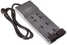 Belkin 8-Outlet Power Strip Surge Protector w/Flat Plug, 6ft Cord – Ideal for Computers, Home Theatre, Appliances, Office Equipment (3,550 Joules) - (Pack of 3)